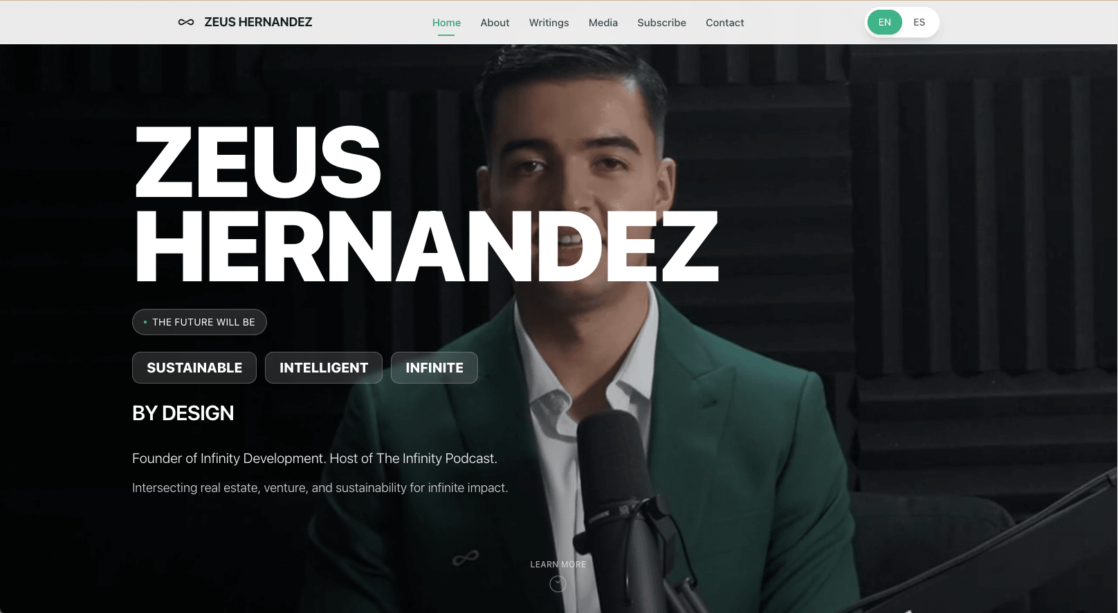 Zeus Development Portfolio desktop