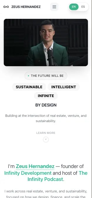 Zeus Development Portfolio mobile